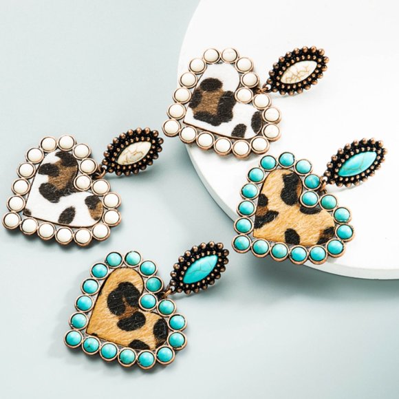 Cowhide Earrings - Picture 2 of 7